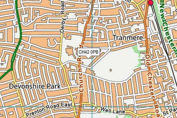 CH42 0PB map - OS VectorMap District (Ordnance Survey)