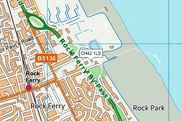 CH42 1LS map - OS VectorMap District (Ordnance Survey)