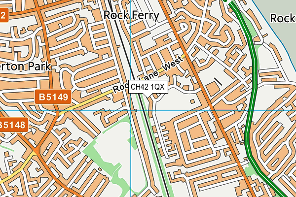 CH42 1QX map - OS VectorMap District (Ordnance Survey)