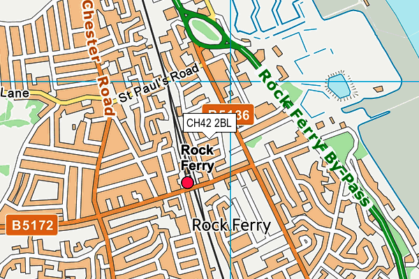 Rock Ferry Primary School Sports Hall map (CH42 2BL) - OS VectorMap District (Ordnance Survey)