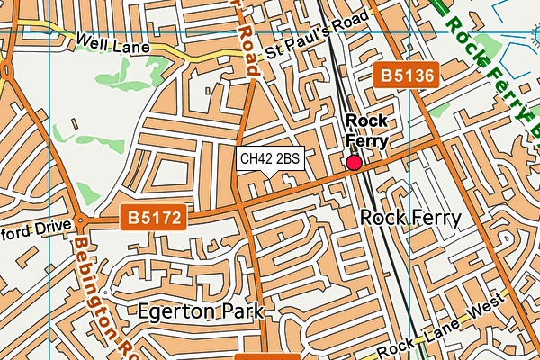 CH42 2BS map - OS VectorMap District (Ordnance Survey)