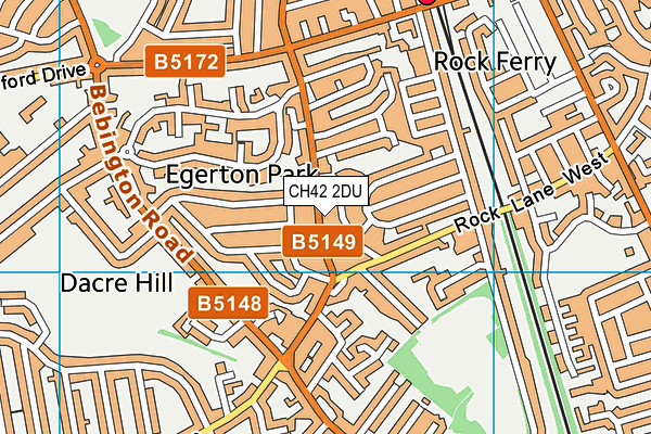 CH42 2DU map - OS VectorMap District (Ordnance Survey)