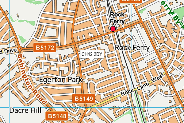 CH42 2DY map - OS VectorMap District (Ordnance Survey)