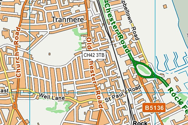 CH42 3TB map - OS VectorMap District (Ordnance Survey)