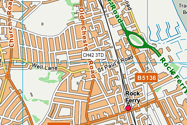 CH42 3TD map - OS VectorMap District (Ordnance Survey)