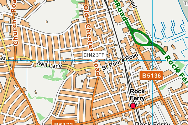 CH42 3TF map - OS VectorMap District (Ordnance Survey)