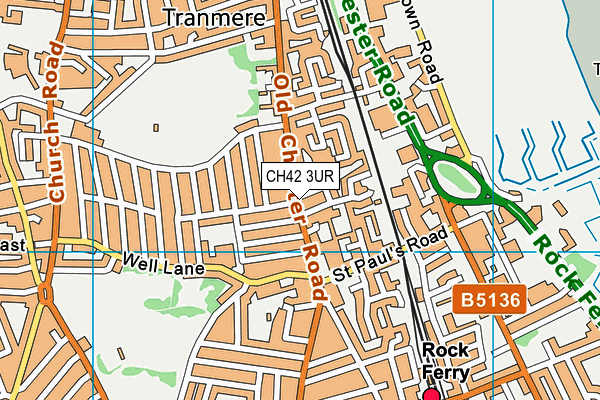 CH42 3UR map - OS VectorMap District (Ordnance Survey)