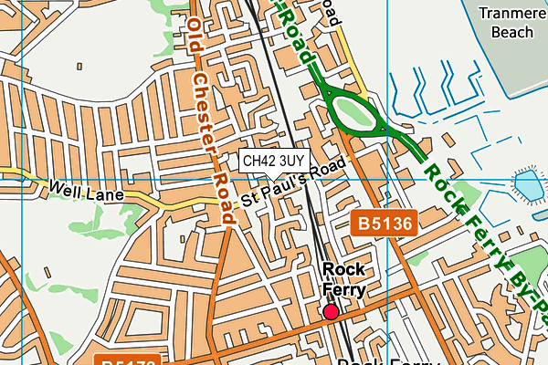 CH42 3UY map - OS VectorMap District (Ordnance Survey)