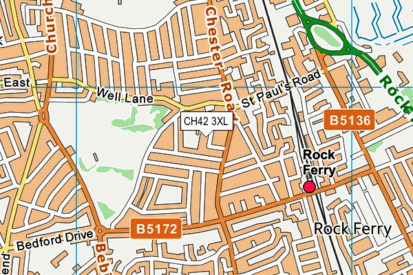 CH42 3XL map - OS VectorMap District (Ordnance Survey)