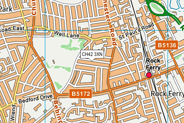 CH42 3XN map - OS VectorMap District (Ordnance Survey)
