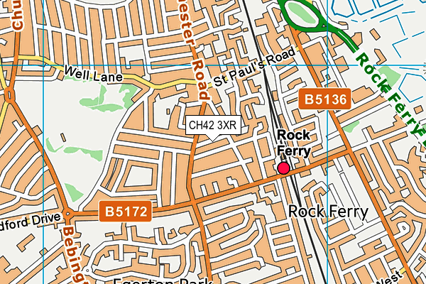 CH42 3XR map - OS VectorMap District (Ordnance Survey)