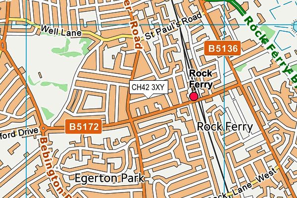 CH42 3XY map - OS VectorMap District (Ordnance Survey)