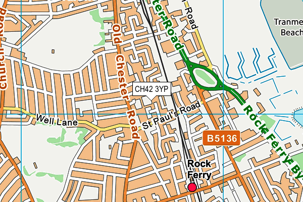 CH42 3YP map - OS VectorMap District (Ordnance Survey)