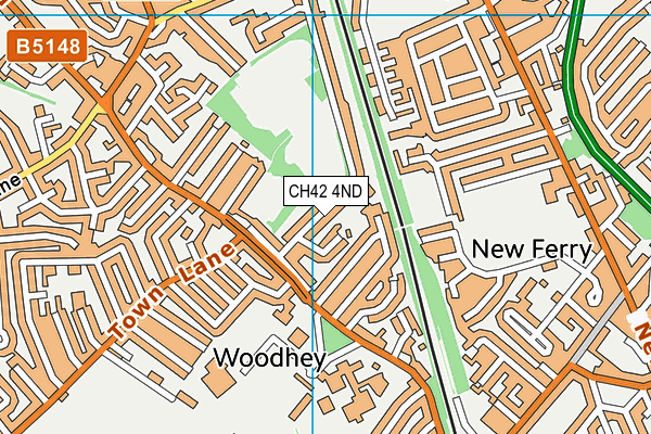 CH42 4ND map - OS VectorMap District (Ordnance Survey)