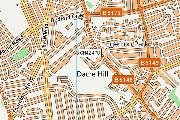 CH42 4PU map - OS VectorMap District (Ordnance Survey)