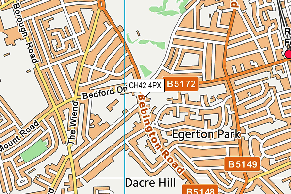 CH42 4PX map - OS VectorMap District (Ordnance Survey)