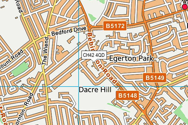 CH42 4QD map - OS VectorMap District (Ordnance Survey)