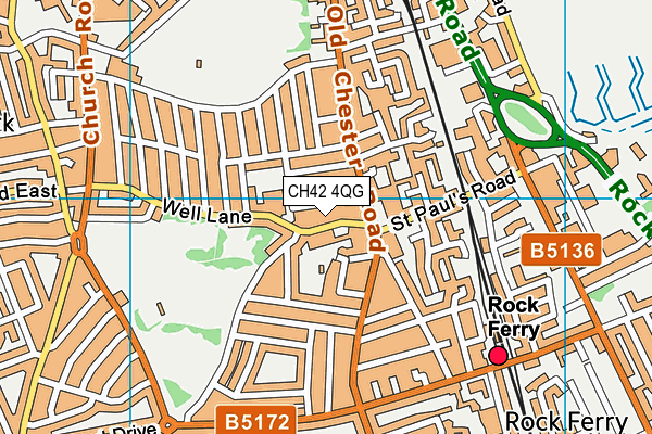 CH42 4QG map - OS VectorMap District (Ordnance Survey)