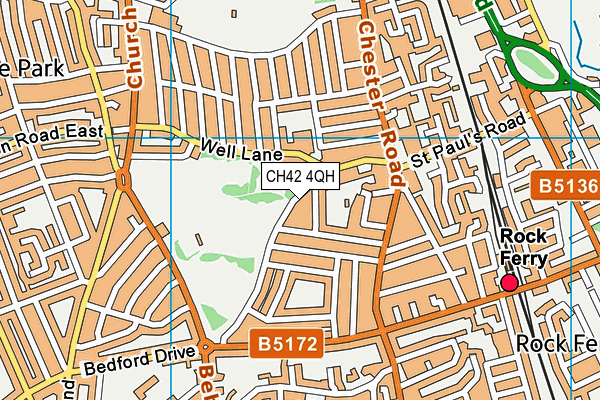 CH42 4QH map - OS VectorMap District (Ordnance Survey)
