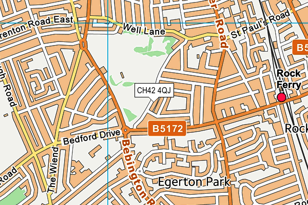 CH42 4QJ map - OS VectorMap District (Ordnance Survey)