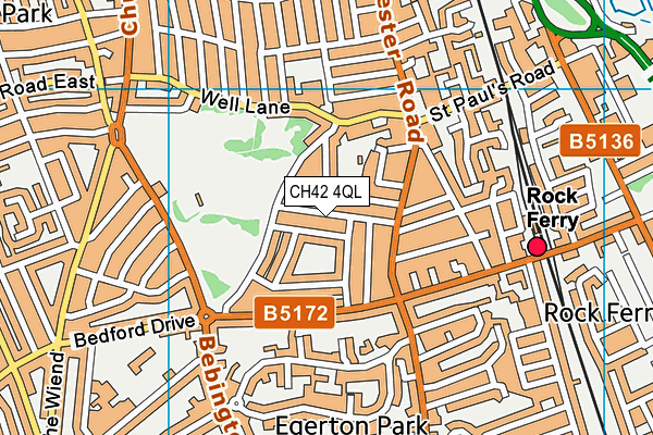 CH42 4QL map - OS VectorMap District (Ordnance Survey)