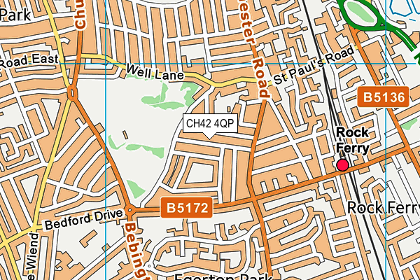 CH42 4QP map - OS VectorMap District (Ordnance Survey)