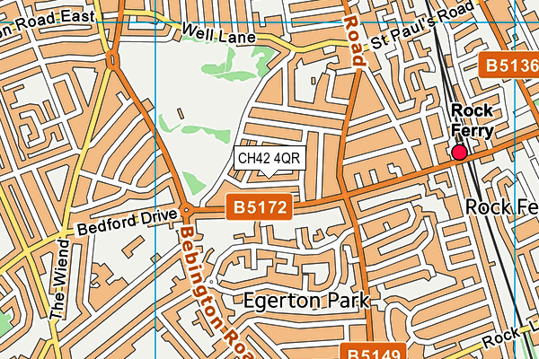 CH42 4QR map - OS VectorMap District (Ordnance Survey)