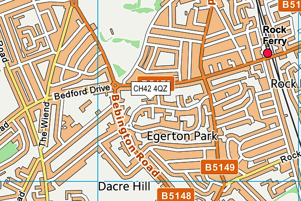 CH42 4QZ map - OS VectorMap District (Ordnance Survey)