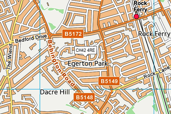 CH42 4RE map - OS VectorMap District (Ordnance Survey)