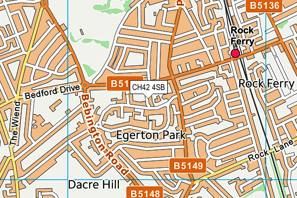 CH42 4SB map - OS VectorMap District (Ordnance Survey)