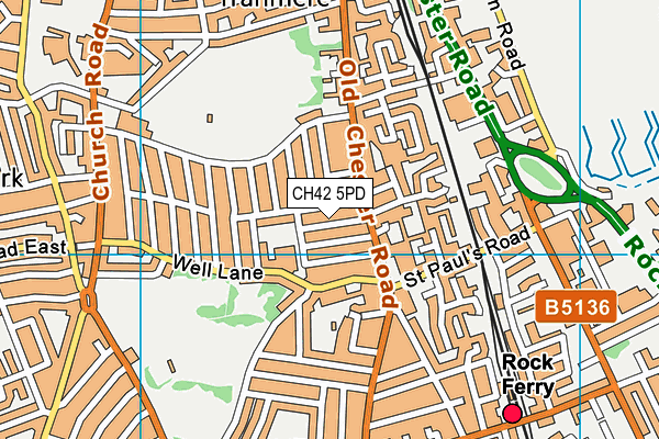 CH42 5PD map - OS VectorMap District (Ordnance Survey)