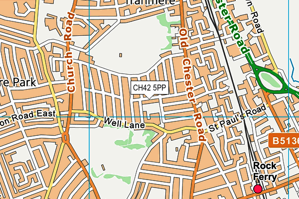 CH42 5PP map - OS VectorMap District (Ordnance Survey)