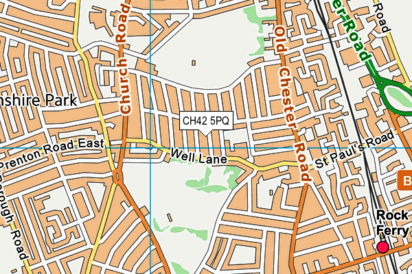 CH42 5PQ map - OS VectorMap District (Ordnance Survey)