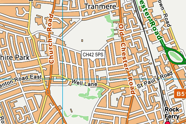 CH42 5PS map - OS VectorMap District (Ordnance Survey)