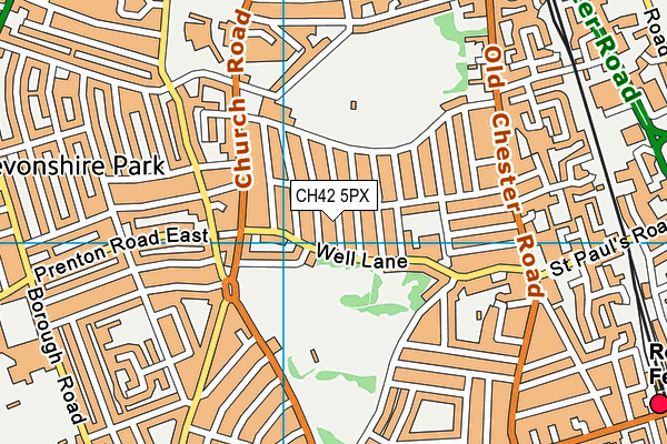 CH42 5PX map - OS VectorMap District (Ordnance Survey)