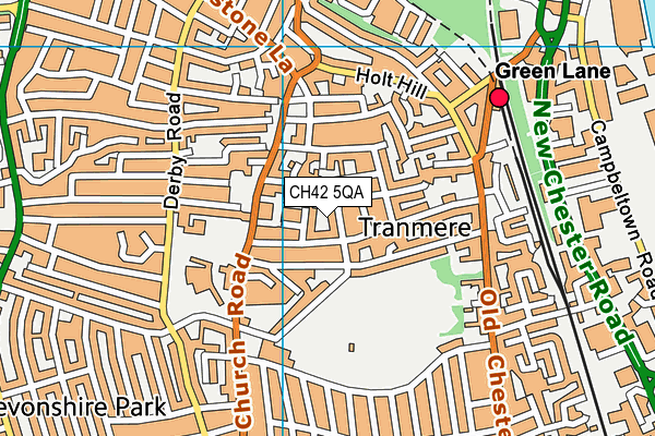 CH42 5QA map - OS VectorMap District (Ordnance Survey)