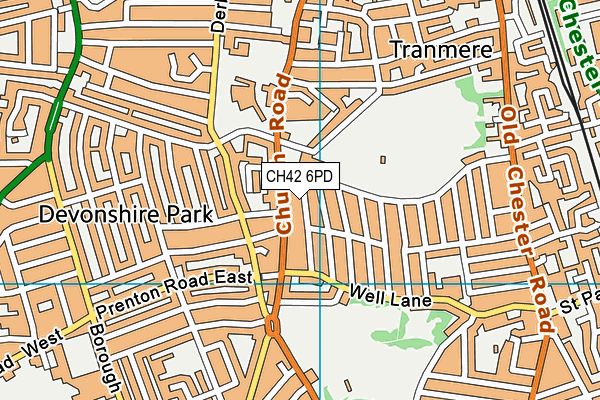 CH42 6PD map - OS VectorMap District (Ordnance Survey)