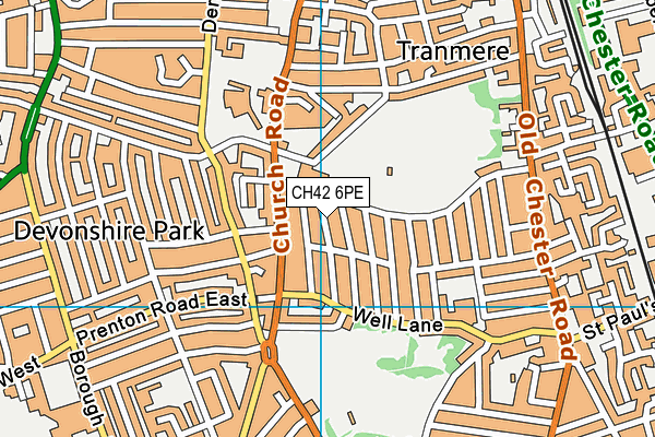 CH42 6PE map - OS VectorMap District (Ordnance Survey)