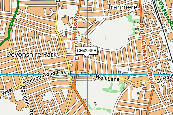 CH42 6PH map - OS VectorMap District (Ordnance Survey)