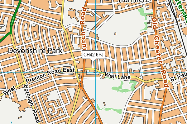 CH42 6PJ map - OS VectorMap District (Ordnance Survey)