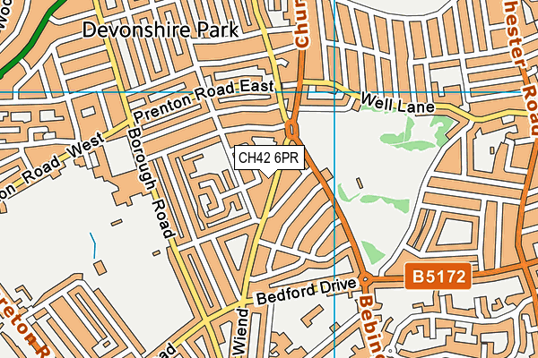 CH42 6PR map - OS VectorMap District (Ordnance Survey)