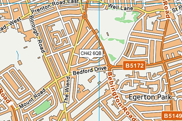 CH42 6QB map - OS VectorMap District (Ordnance Survey)