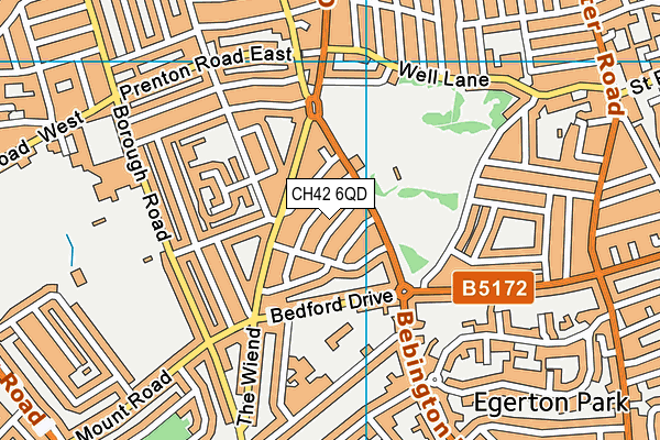 CH42 6QD map - OS VectorMap District (Ordnance Survey)