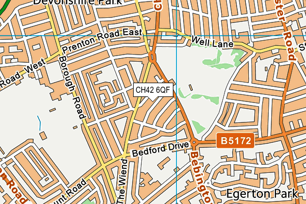 CH42 6QF map - OS VectorMap District (Ordnance Survey)