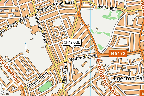 CH42 6QL map - OS VectorMap District (Ordnance Survey)