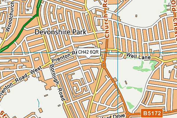 CH42 6QR map - OS VectorMap District (Ordnance Survey)