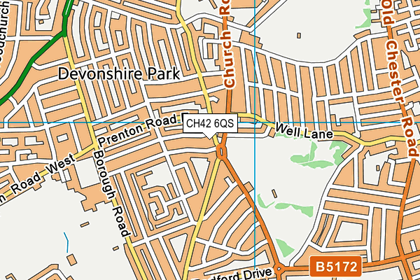 CH42 6QS map - OS VectorMap District (Ordnance Survey)