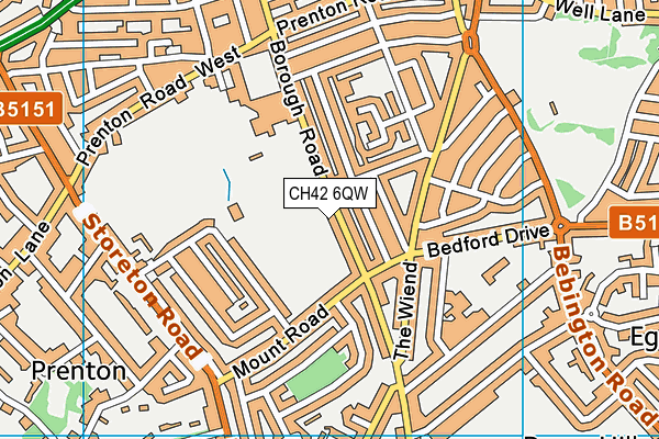 CH42 6QW map - OS VectorMap District (Ordnance Survey)