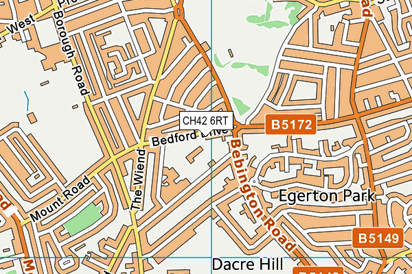 Bedford Drive Primary School map (CH42 6RT) - OS VectorMap District (Ordnance Survey)