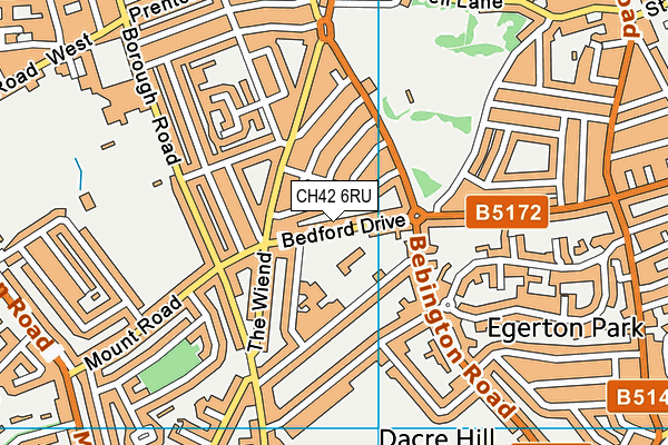 CH42 6RU map - OS VectorMap District (Ordnance Survey)